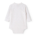 Hvid baby bodystocking med små blomster