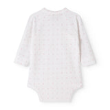 Hvid baby bodystocking med små blomster