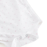 Hvid baby bodystocking med små blomster
