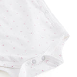 Hvid baby bodystocking med små blomster