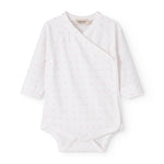 Hvid baby bodystocking med små blomster