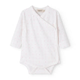 Hvid baby bodystocking med små blomster