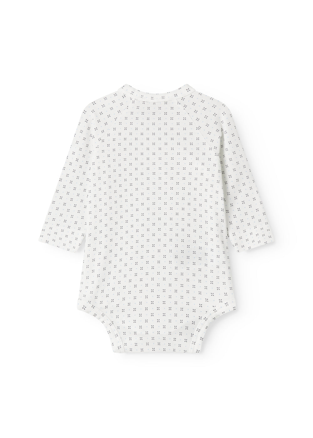 Hvid baby bodystocking med fint mønster