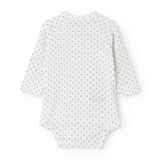 Hvid baby bodystocking med fint mønster