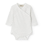 Hvid baby bodystocking med fint mønster