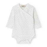 Hvid baby bodystocking med fint mønster