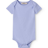 Kortærmet lyselilla bodystocking til baby