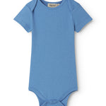 Kortærmet blå bodystocking til baby