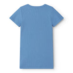 Blå kortærmet t-shirt med knapper til børn