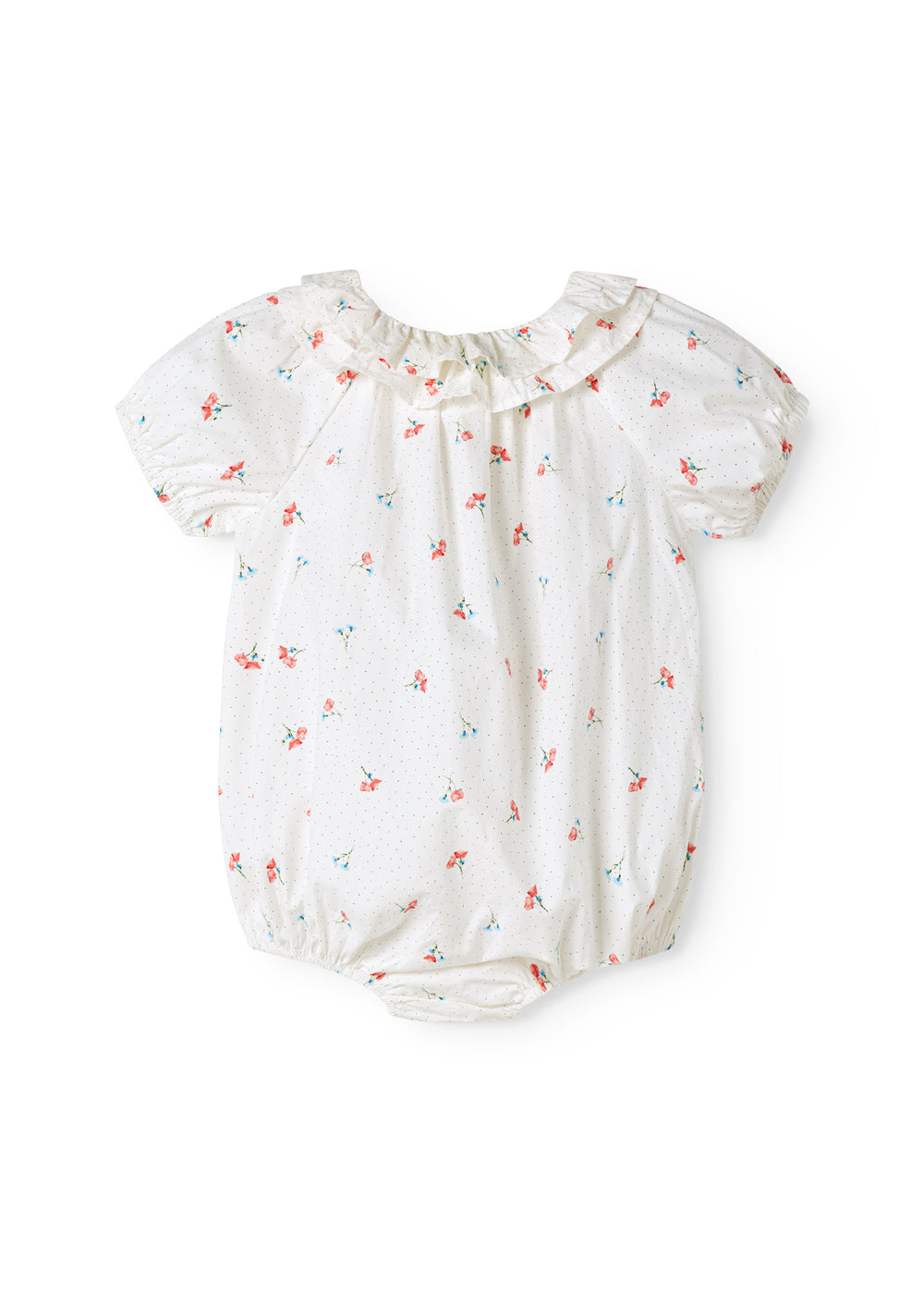 Baby heldragt med korte ærmer og små blomster
