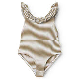 Swilla Bathing Suit, Badedragt - Dark Bronze Stripe