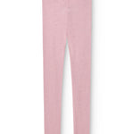 Lyserøde leggings med elastisk linning og mønster i fint strik.