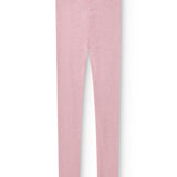 Lyserøde leggings med elastisk linning og mønster i fint strik.