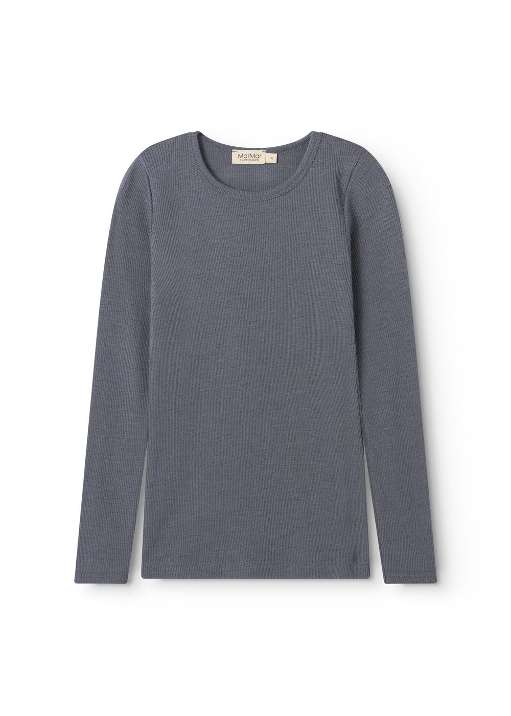 Langærmet t-shirt i mørkegrå med rund hals og lange ærmer