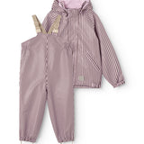 Oddy Set, Regnsæt - Pink Brown Stripes