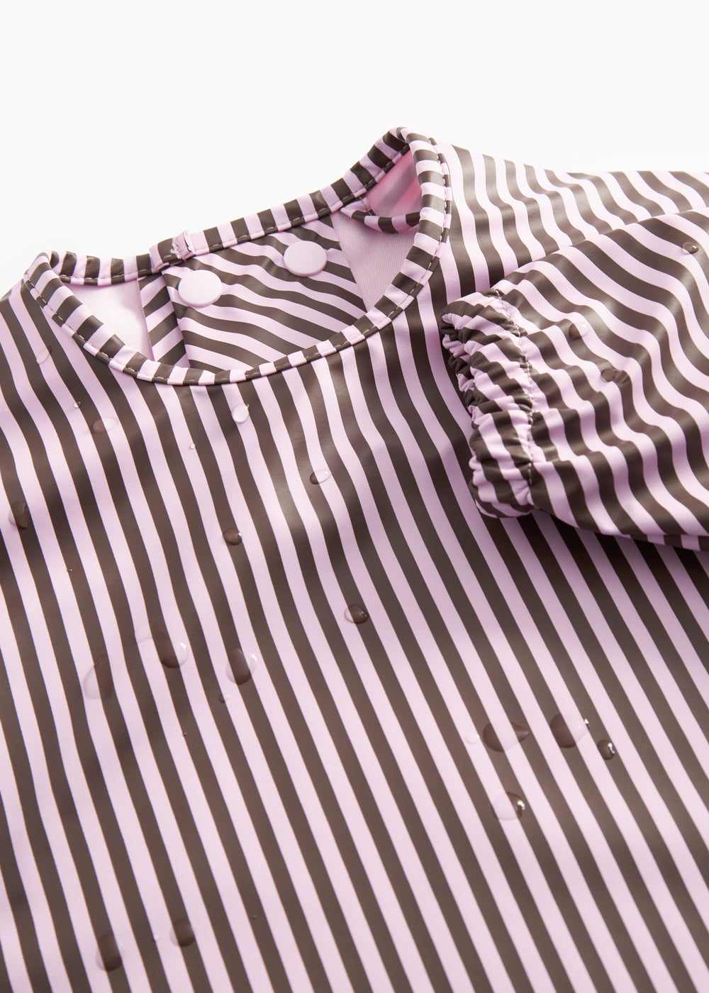 Apron LS, Spiseforklæde - Pink Brown Stripes