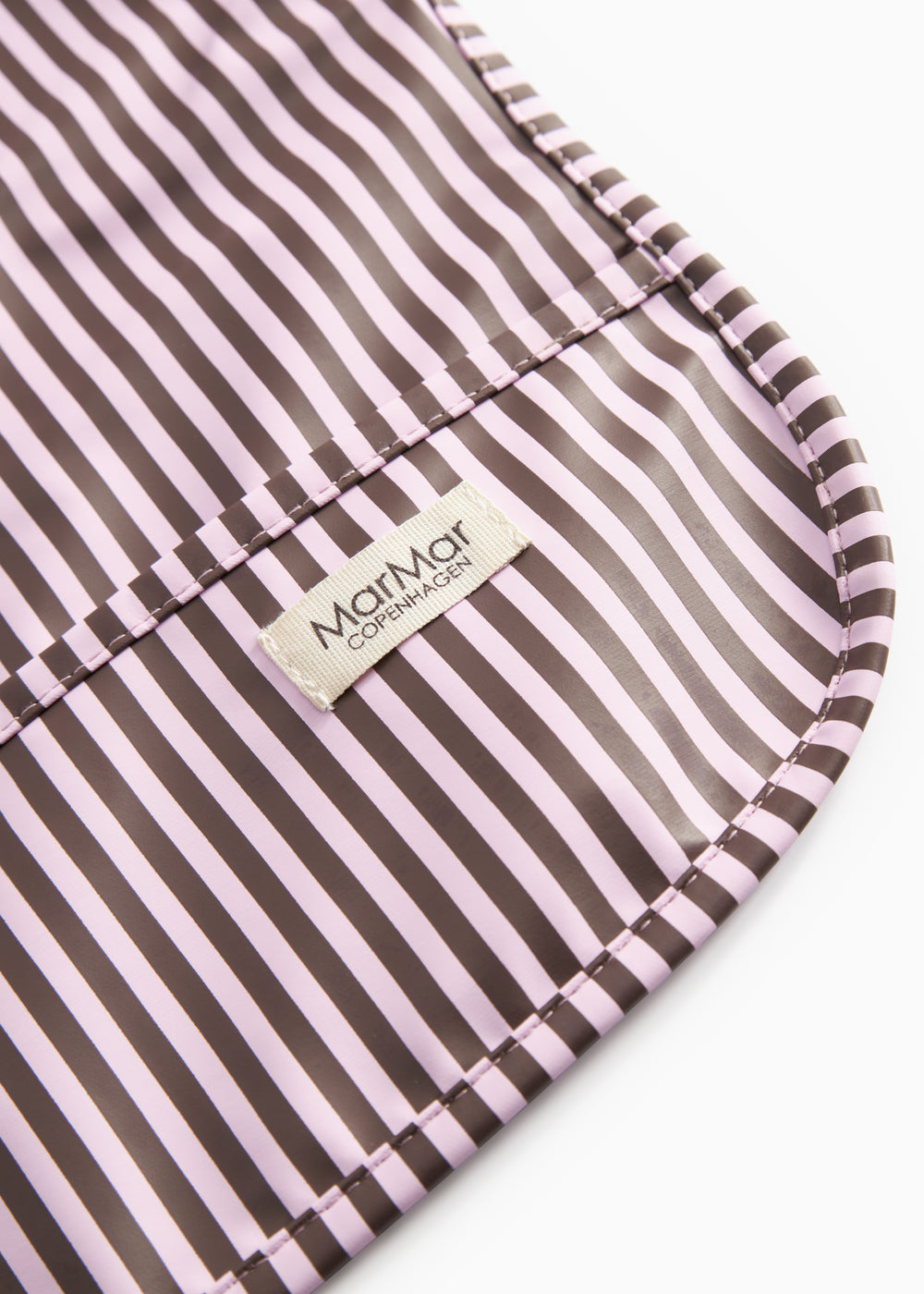 Apron LS, Spiseforklæde - Pink Brown Stripes
