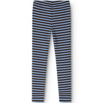 Stribede leggings i blå og hvid med syning ved midten