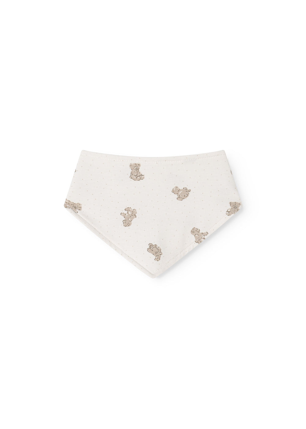 Savlesmæk i trekantsform med små teddybjørneprint i beige