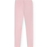 Lyserøde Lani leggings med ribbet tekstur og elastisk linning, set forfra.