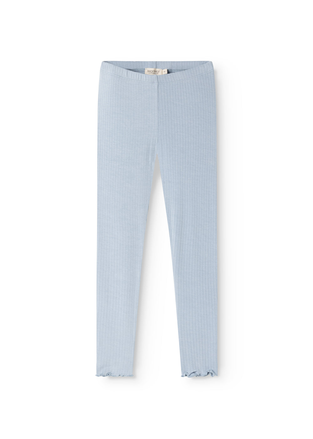 Lyseblå leggings med ribbet struktur og elastisk talje.