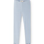 Lyseblå leggings med ribbet struktur og elastisk talje.