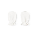 Hvide luffer uden fingre med rund top og elastisk manchet