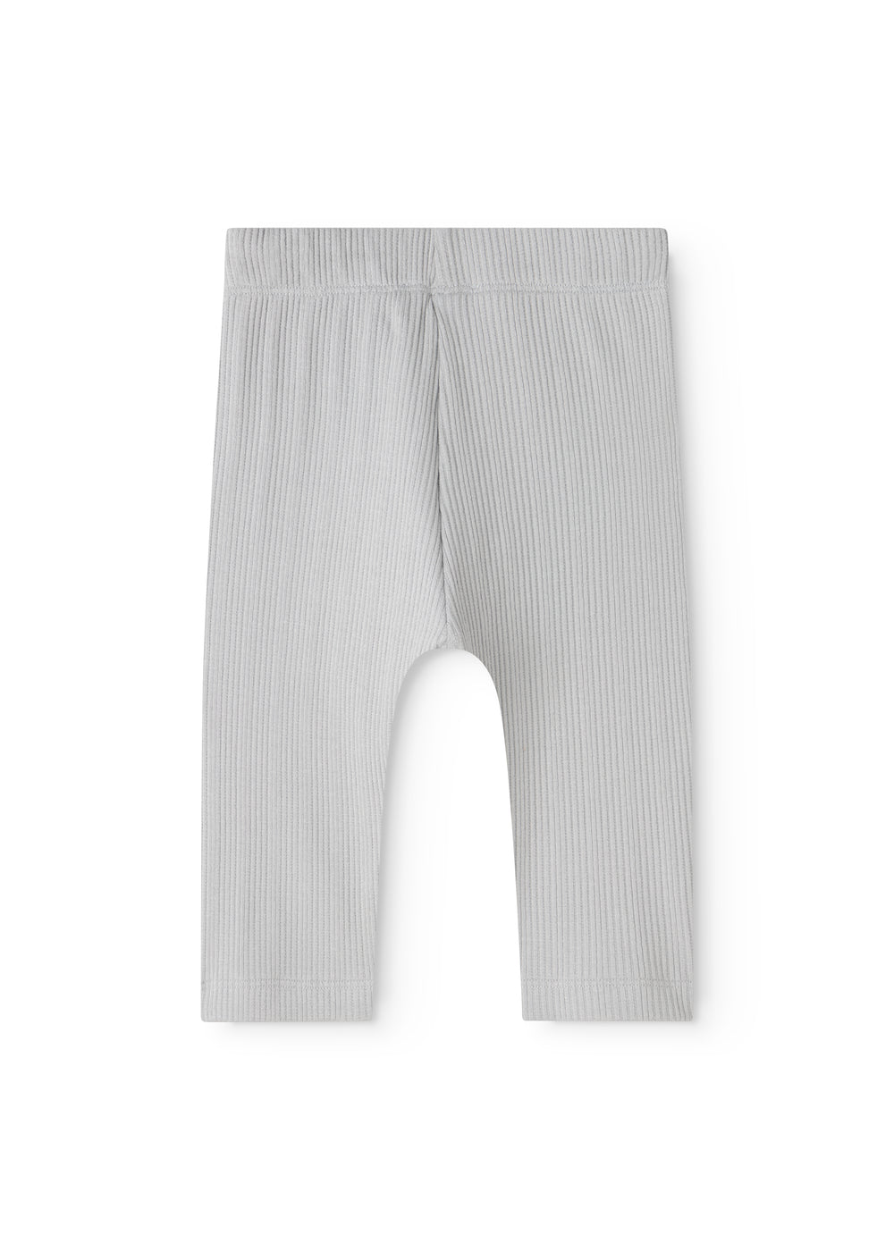 Babybukser med lyseblå striber og elastisk linning, set bagfra