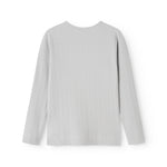 Lysgrå langærmet T-shirt med rund hals (rygvisning)