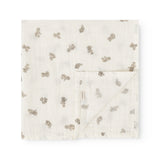 Stofble 2-pak foldet firkant i creme med gentaget teddybjørneprint