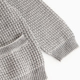 Tarono, Strik Cardigan - Grey Melange Stripe