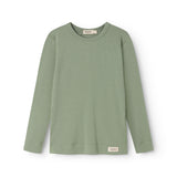 Langærmet T-shirt i frostgrøn med rund hals og MarMar Copenhagen-mærke