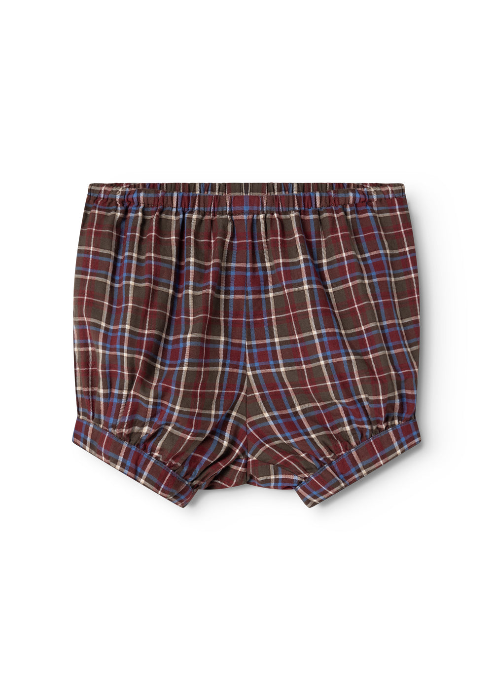 Chokoladebrune ternede bloomers med elastisk talje og korte ben