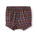 Chokoladebrune ternede bloomers med elastisk talje og korte ben