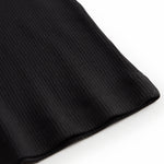 Ribbet sort tanktop kjole til kvinder