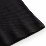 Ribbet sort tanktop kjole til kvinder