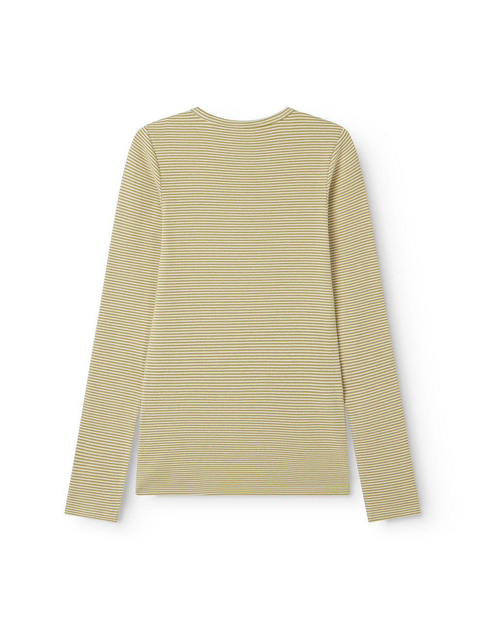 langærmet t-shirt til kvinder med grønne striber