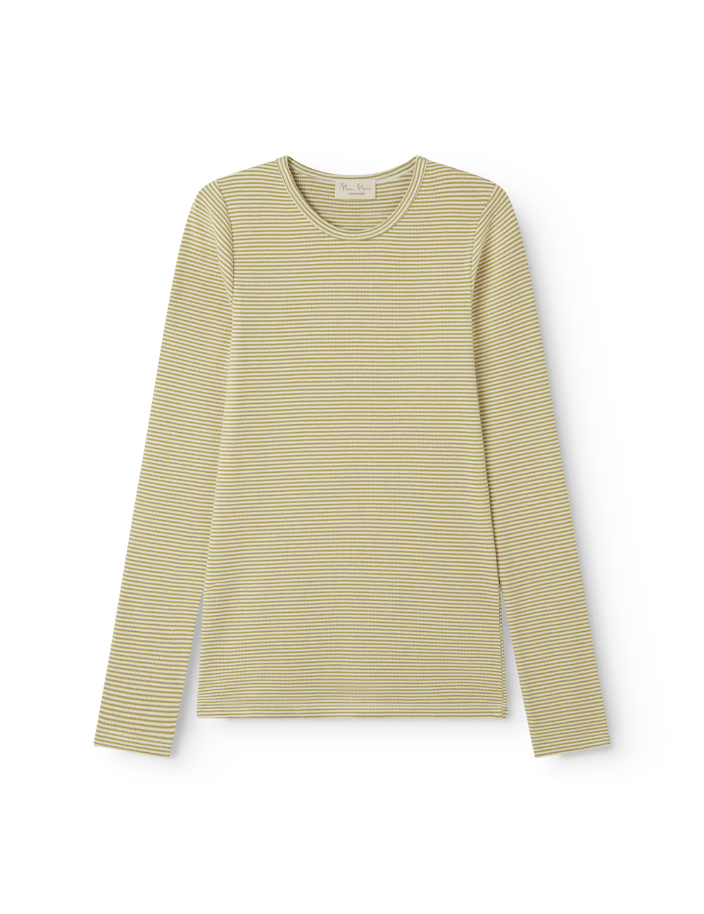 langærmet t-shirt til kvinder med grønne striber