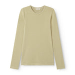 langærmet t-shirt til kvinder med grønne striber