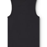 Sort ærmeløs tanktop med rund hals, glat ryg