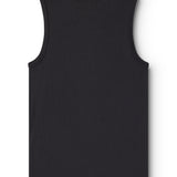 Sort ærmeløs tanktop med rund hals, glat ryg