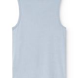 Lyseblå ærmeløs tanktop med rund hals og ensartet ribstruktur