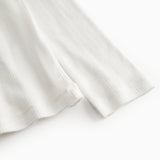 Hvid langærmet pointelle t-shirt til kvinder