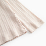 Lyserød langærmet pointelle t-shirt til kvinder