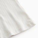 Hvid kortærmet pointelle t-shirt til kvinder