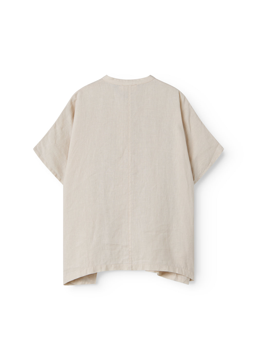 Kortærmet beige skjorte til kvinder