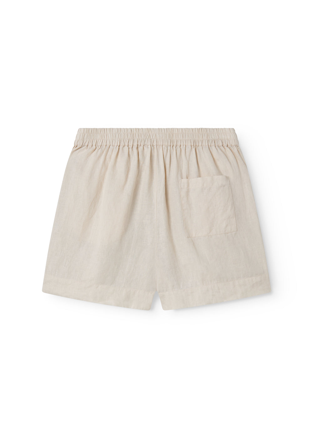 Beige shorts til kvinder med sidelommer, elastik i livet og lomme bagpå