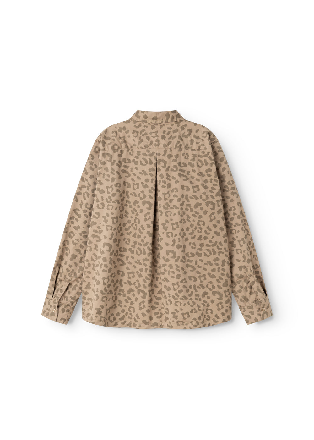 Skjorte med leopardmønster og lange ærmer, set bagfra