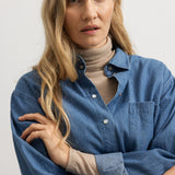 Telo W, Skjorte - Blue Denim