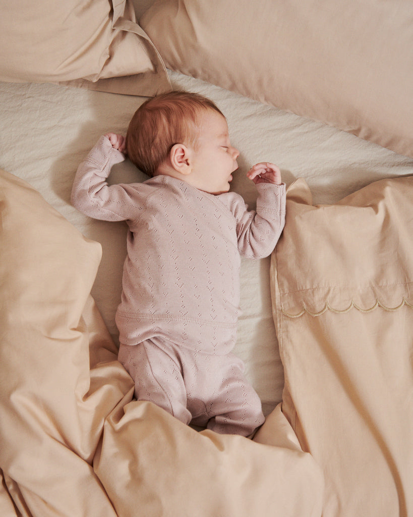 Bed Linen Scallop Baby, Sengetøj - Beige Rose